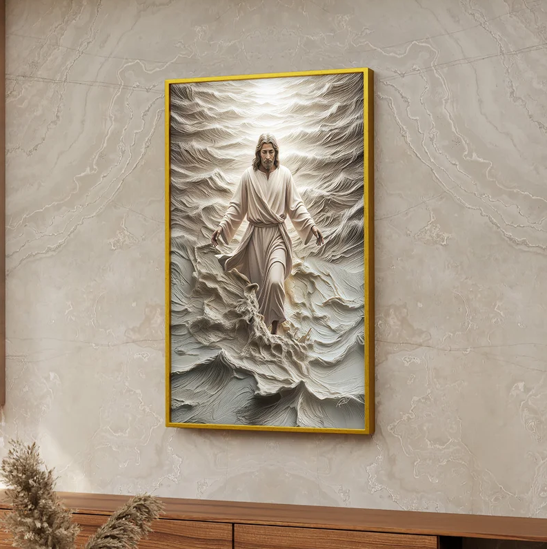 Cuadro de marmol "Cristo en las Aguas"