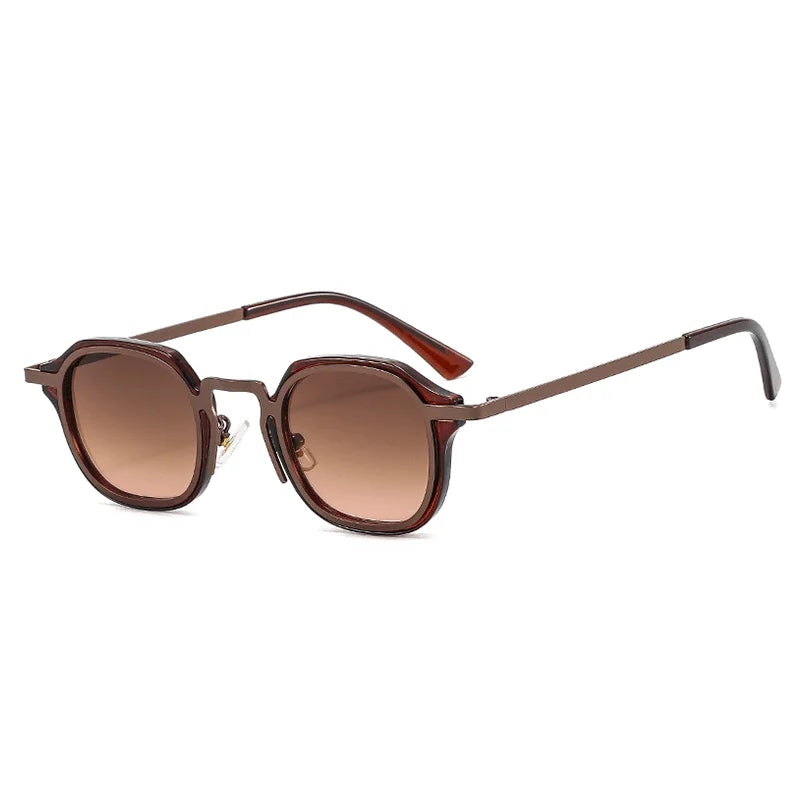 Nuevas gafas de sol cuadradas pequeñas de moda para hombres y mujeres, gafas de sol Retro Punk para hombre y mujer, gafas de conducción Vintage a la moda UV400, leopardo negro