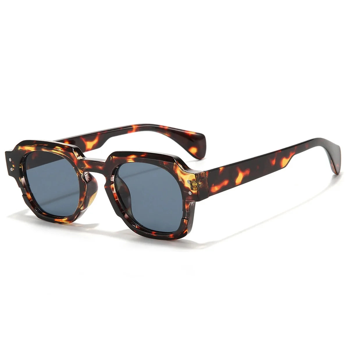 Gafas de sol cuadradas de tendencia Popular Ins para mujer, gafas de sol Vintage con montura de lente transparente, remaches Punk para mujer, gafas de sol masculinas UV400