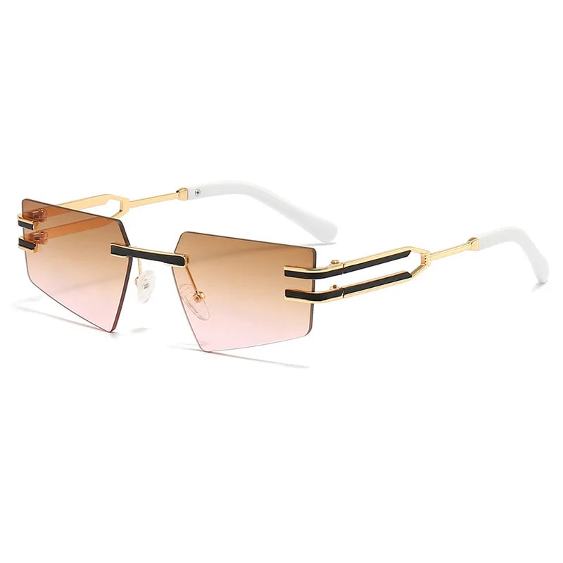 OEC CPO-gafas de sol Retro sin montura para hombre y mujer, lentes de Metal Punk, sin marco, UV400, nueva moda