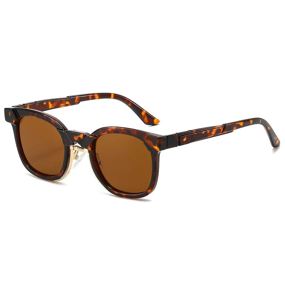 Gafas de sol cuadradas de moda para mujer y hombre, gafas de sol redondas con gradiente, remaches Retro, gafas de sol verdes de lujo UV400