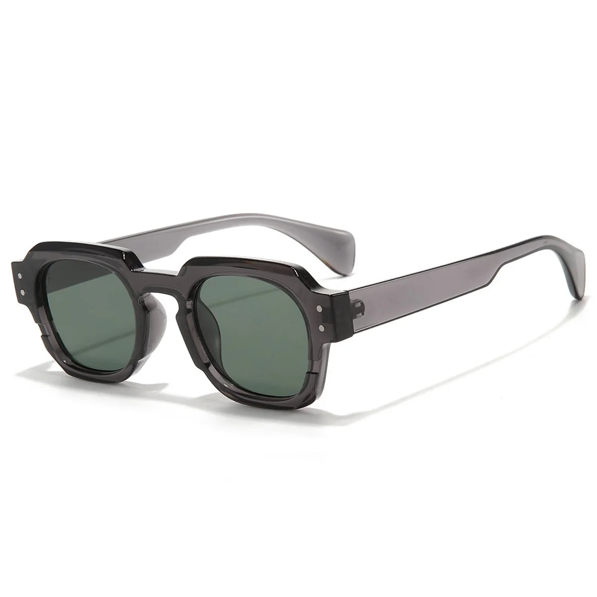 Gafas de sol cuadradas de tendencia Popular Ins para mujer, gafas de sol Vintage con montura de lente transparente, remaches Punk para mujer, gafas de sol masculinas UV400