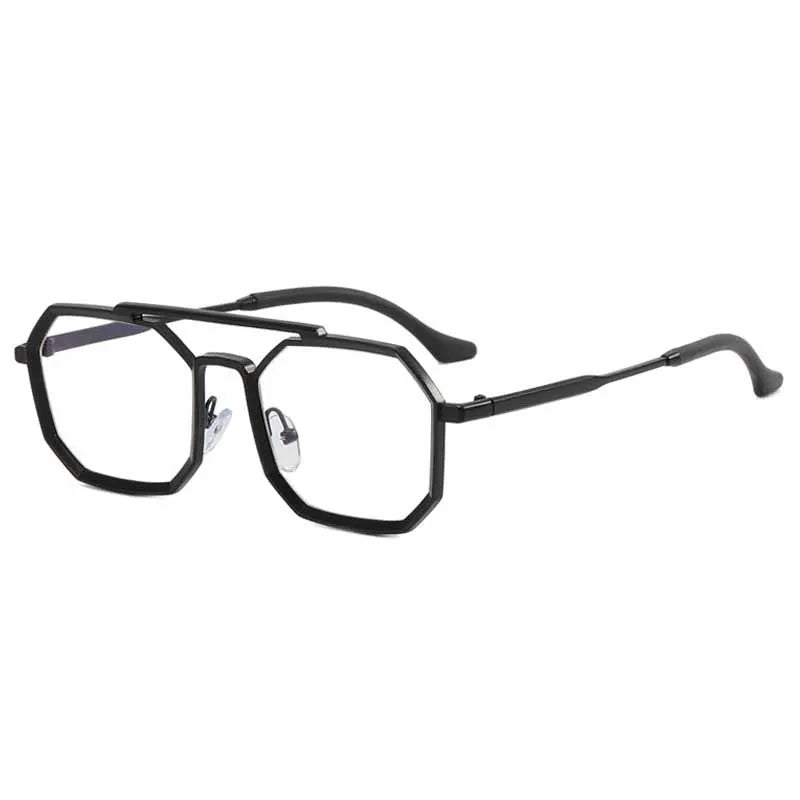 Gafas de sol con montura pequeña de Metal Vintage para hombre y mujer, anteojos de sol poligonales elegantes a la moda con doble puente, UV400