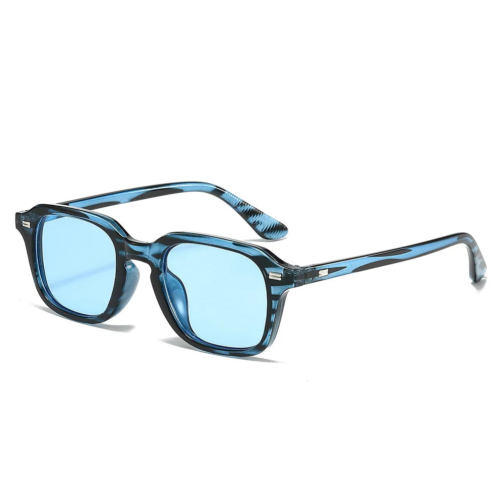 Gafas de sol cuadradas de Color caramelo para mujer, remaches Retro, gafas de sol naranjas Vintage a la moda para hombre, gafas de sol UV400