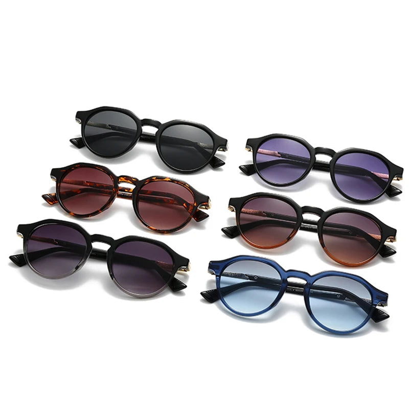 SHAUNA nuevas gafas de sol redondas con gradiente para mujer, gafas de sol Retro UV400 para hombre, gafas de sol Punk de tendencia