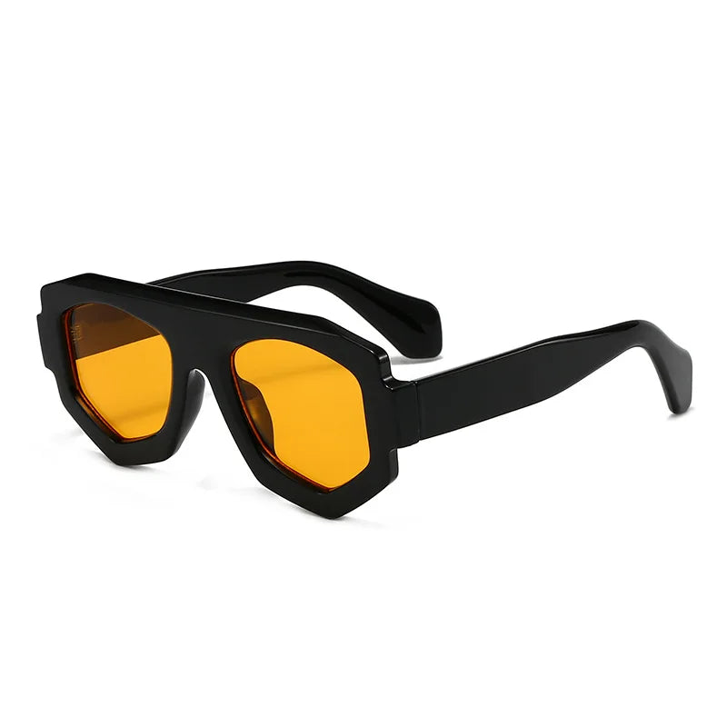 Gafas de sol poligonales de diseñador de marca Vintage para mujer, gafas de sol de lujo a la moda para hombre, gafas de sol Punk ovaladas a la moda UV400 2025