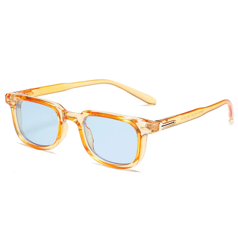 Gafas de sol cuadradas Vintage de lujo para hombre, gafas de sol con remaches para conducir, gafas de leopardo con gradiente a la moda, gafas de sol de moda azules y verdes UV400
