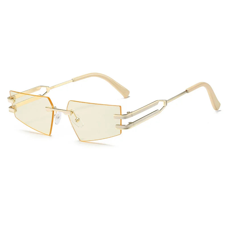 OEC CPO-gafas de sol Retro sin montura para hombre y mujer, lentes de Metal Punk, sin marco, UV400, nueva moda
