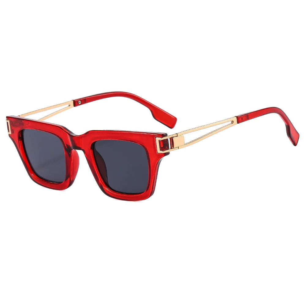 Gafas de sol cuadradas pequeñas Vintage para hombre y mujer, lentes de sol Unisex de diseñador de marca de lujo, lentes populares con UV400