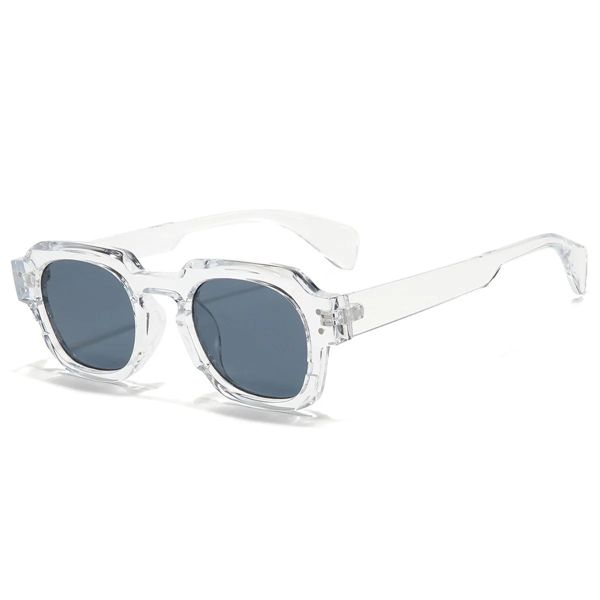 Gafas de sol cuadradas de tendencia Popular Ins para mujer, gafas de sol Vintage con montura de lente transparente, remaches Punk para mujer, gafas de sol masculinas UV400