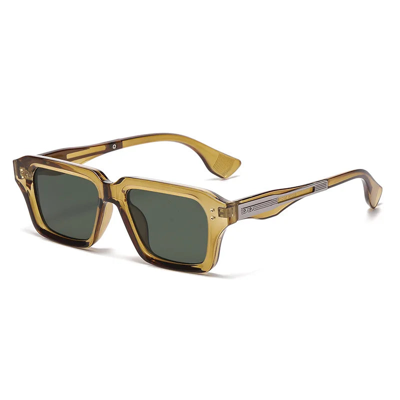 Gafas de sol cuadradas Retro para mujer, gafas de sol con gradiente de diseñador de marca a la moda UV400, gafas de sol Punk con remaches a la moda para hombre