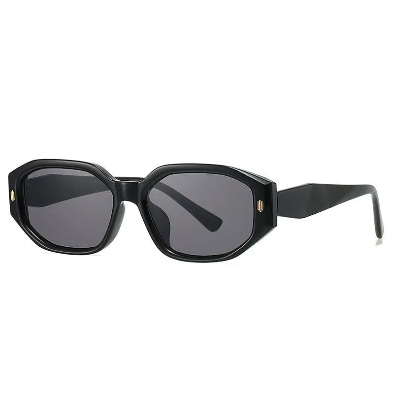 SHAUNA Gafas de sol cuadradas poligonales de moda para mujer, gafas de sol con gradiente UV400, remaches Retro para hombre