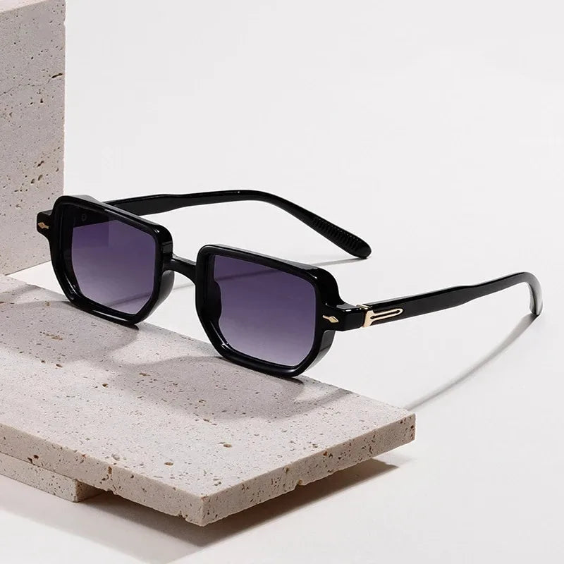 Gafas de sol rectangulares para hombre y mujer, lentes de Color caramelo para fiesta en la calle, ir de compras, playa