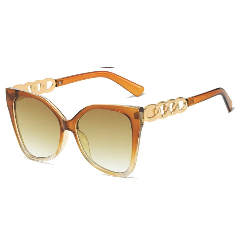Gafas de sol Vintage de ojo de gato para mujer, lentes de sol con montura de Color degradado, de marca de diseñador, de lujo, UV400