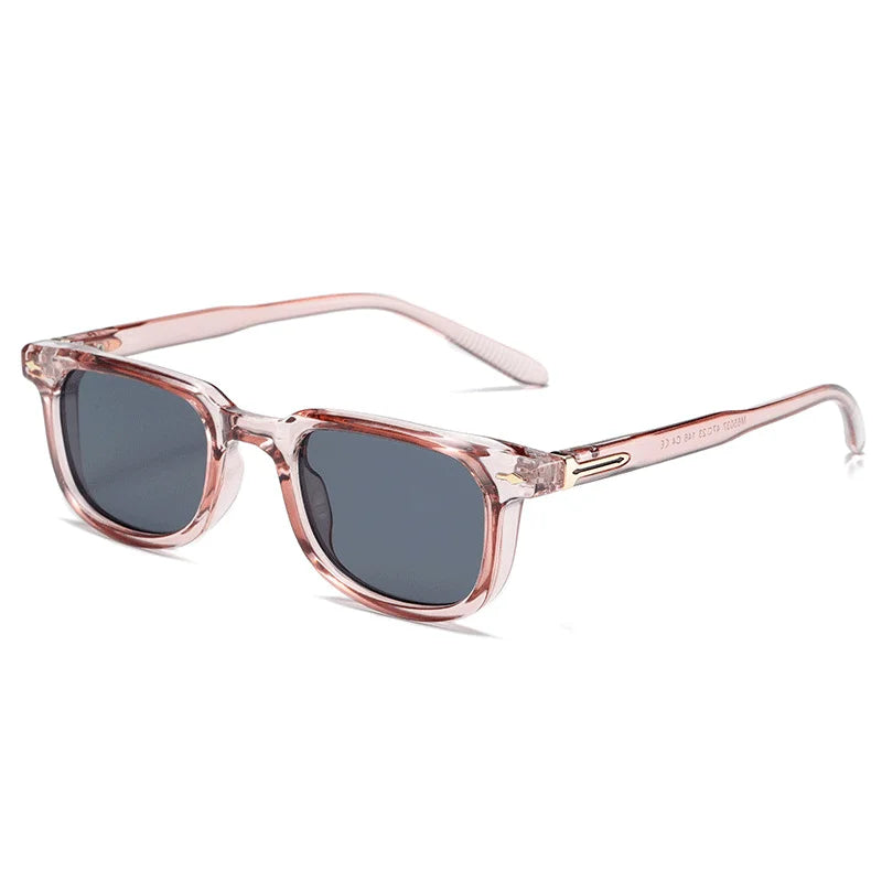 Gafas de sol cuadradas Vintage de lujo para hombre, gafas de sol con remaches para conducir, gafas de leopardo con gradiente a la moda, gafas de sol de moda azules y verdes UV400