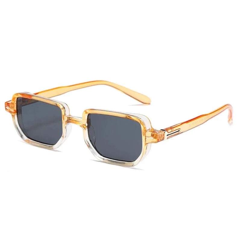 Gafas de sol rectangulares para hombre y mujer, lentes de Color caramelo para fiesta en la calle, ir de compras, playa