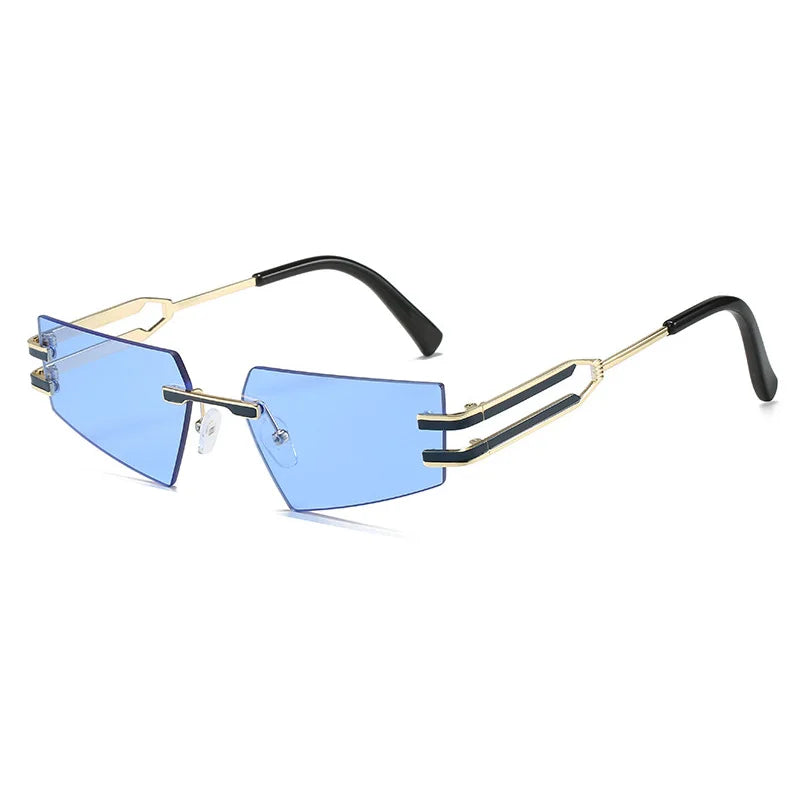 OEC CPO-gafas de sol Retro sin montura para hombre y mujer, lentes de Metal Punk, sin marco, UV400, nueva moda