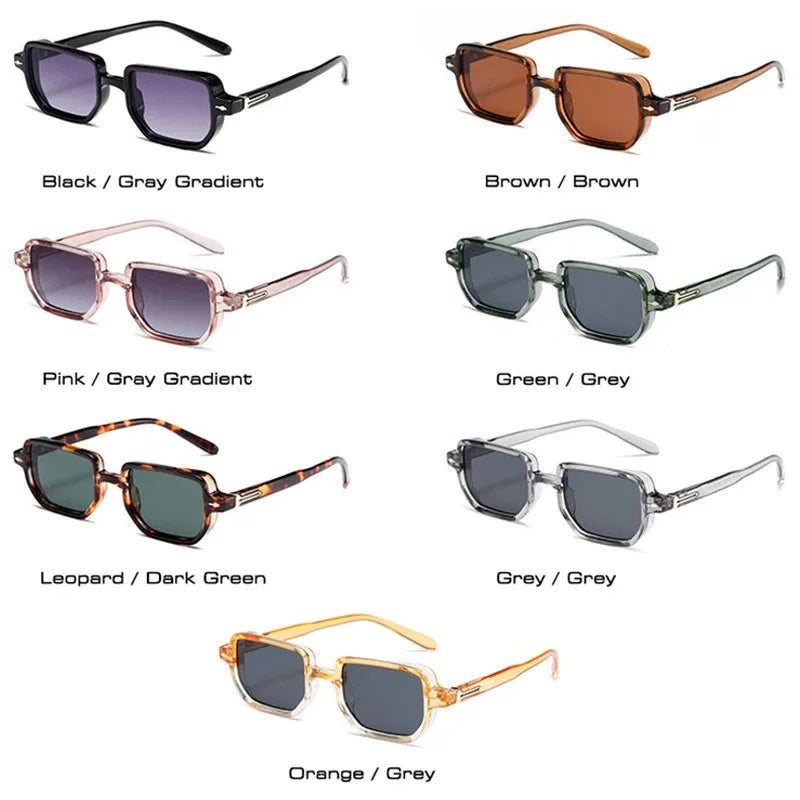 Gafas de sol rectangulares para hombre y mujer, lentes de Color caramelo para fiesta en la calle, ir de compras, playa