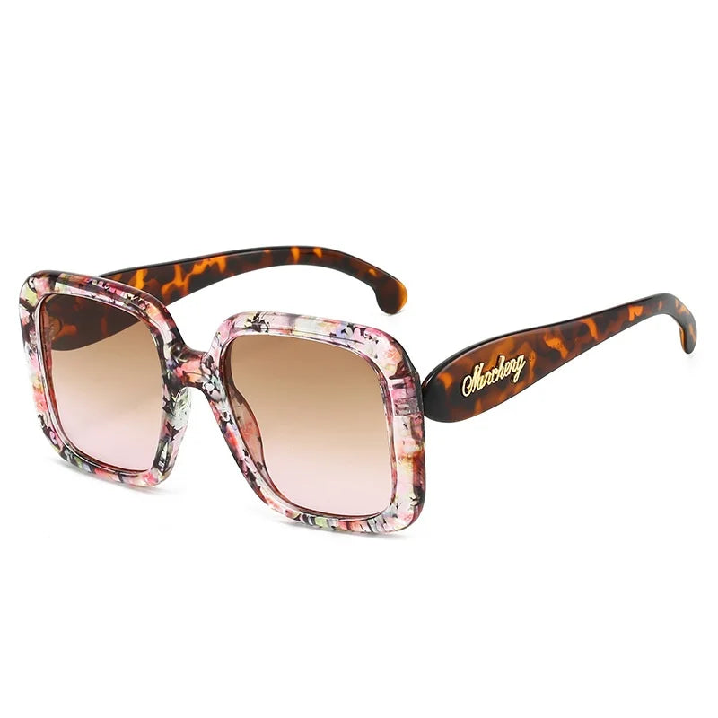 Gafas de sol cuadradas con gradiente de carey Retro para mujer, marca Y2K, diseño de montura con personalidad, gafas de sol a la moda que combinan con todo para hombre UV400