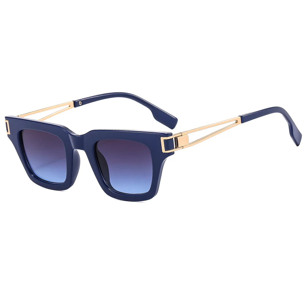Gafas de sol cuadradas pequeñas Vintage para hombre y mujer, lentes de sol Unisex de diseñador de marca de lujo, lentes populares con UV400