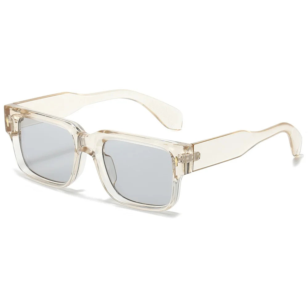 Gafas de sol cuadradas a la moda para mujer, gafas de sol de lujo de marca Retro de diseñador para hombre, gafas de sol de leopardo azul y verde, gafas de sol UV400