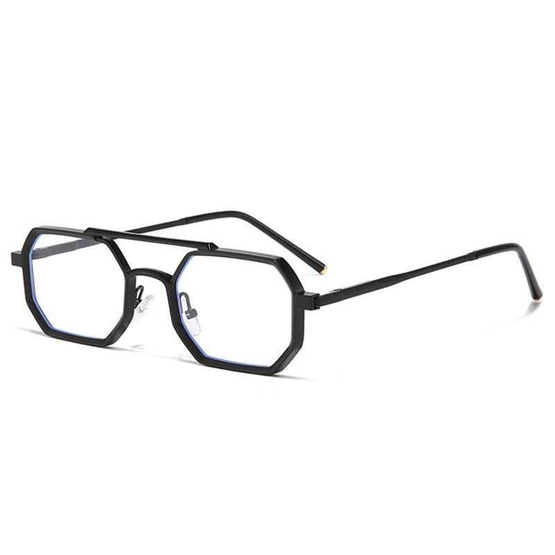 SHAUNA Retro doble puente hombres polígono pequeñas gafas de sol cuadradas moda claro océano gradiente lente gafas mujeres marco de Metal