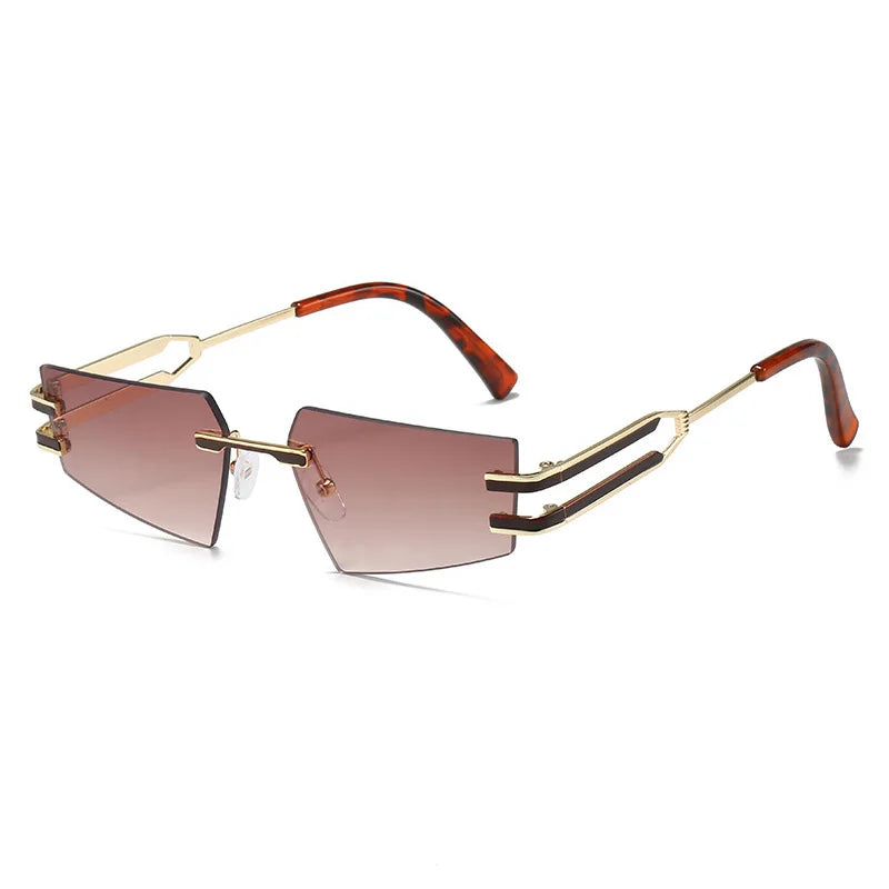 OEC CPO-gafas de sol Retro sin montura para hombre y mujer, lentes de Metal Punk, sin marco, UV400, nueva moda