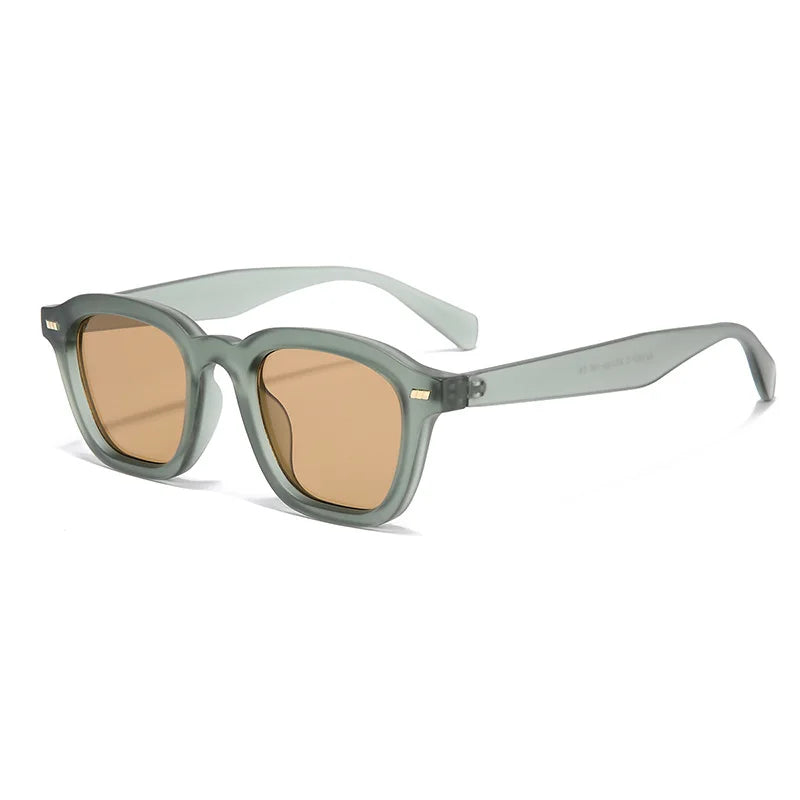 Ins Popular Vintage cuadrado Color gelatina remaches hombres gafas de sol tendencia moda gradiente tonos UV400 mujeres gafas de sol de lujo