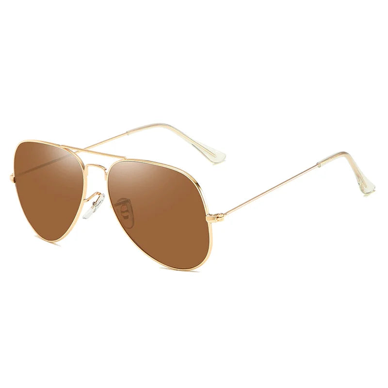 Nuevas gafas de sol de aviación de moda para hombres y mujeres, gafas de piloto clásicas, lentes con marco de acero inoxidable, gafas de conducción con gradiente Vintage UV40