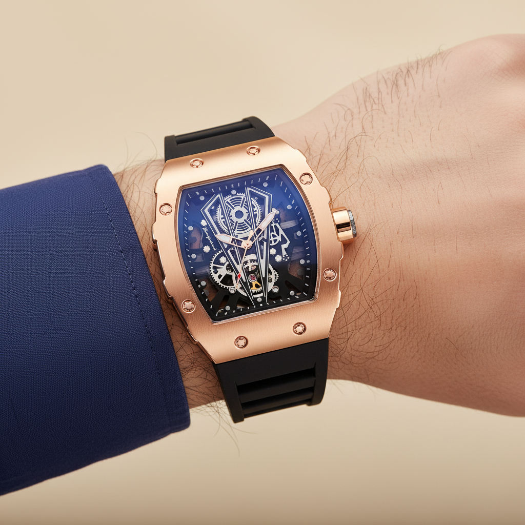 Caixa com 7 relógios de luxo da loja DRAX