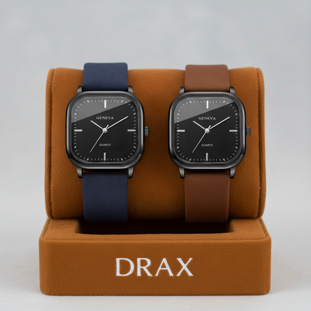 2 Relojes Geneva (1 Azul y 1 Marrón)