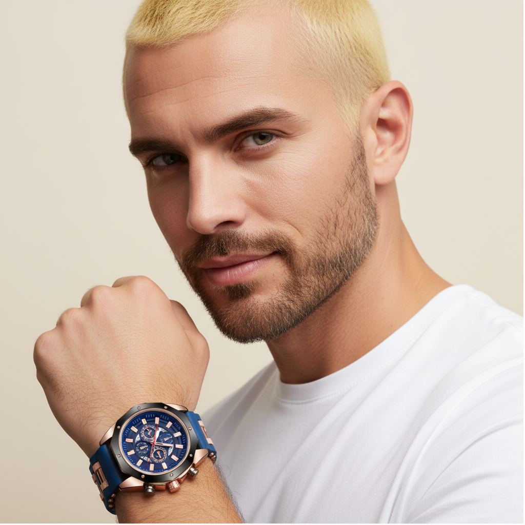 Caixa com 7 relógios de luxo da loja DRAX