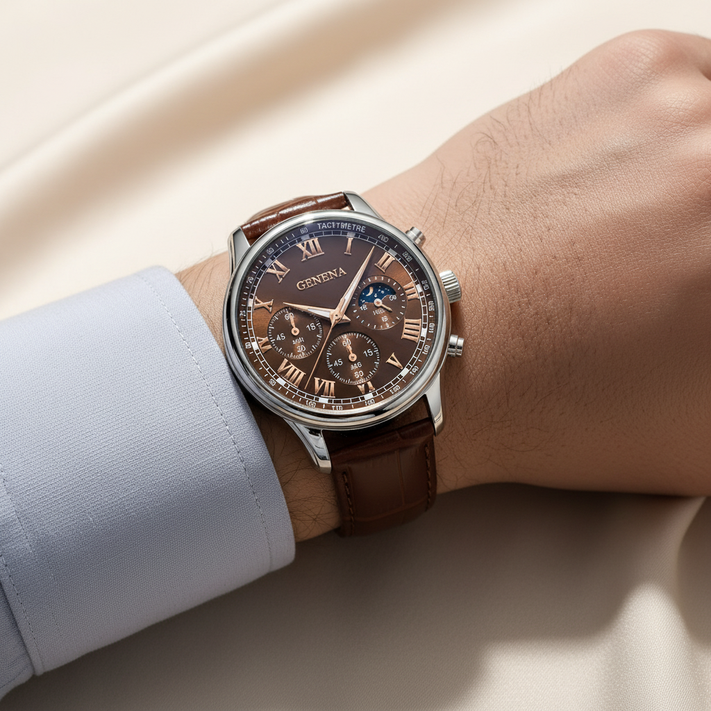 8 relógios clássicos com pulseiras de couro