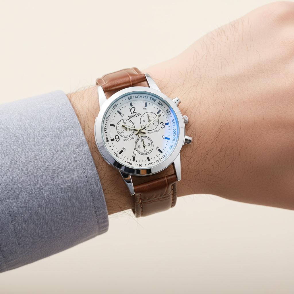 8 relógios clássicos com pulseiras de couro