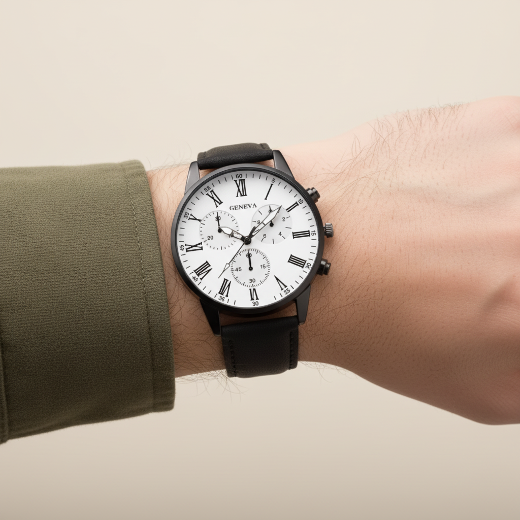 8 relógios clássicos com pulseiras de couro