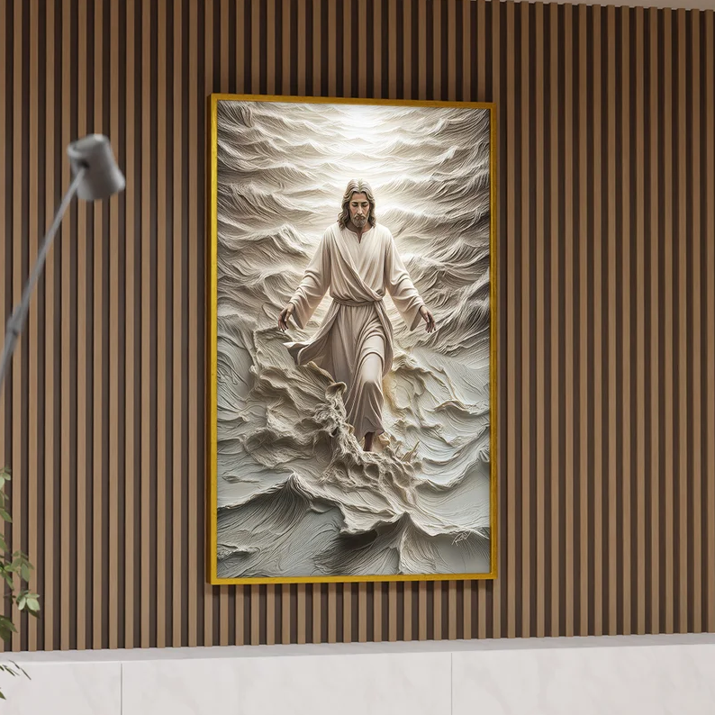 Cuadro de marmol "Cristo en las Aguas"