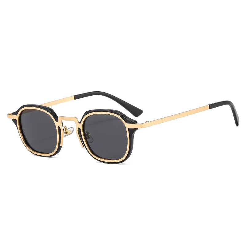 Nuevas gafas de sol cuadradas pequeñas de moda para hombres y mujeres, gafas de sol Retro Punk para hombre y mujer, gafas de conducción Vintage a la moda UV400, leopardo negro