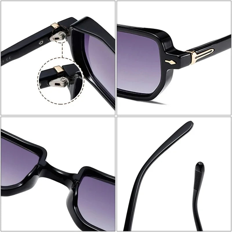 Gafas de sol rectangulares para hombre y mujer, lentes de Color caramelo para fiesta en la calle, ir de compras, playa