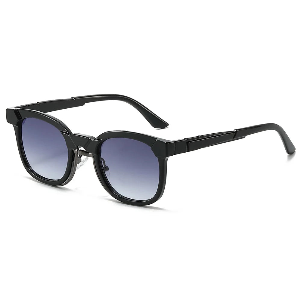Gafas de sol cuadradas de moda para mujer y hombre, gafas de sol redondas con gradiente, remaches Retro, gafas de sol verdes de lujo UV400