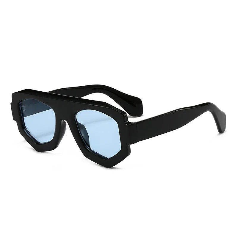 Gafas de sol poligonales de diseñador de marca Vintage para mujer, gafas de sol de lujo a la moda para hombre, gafas de sol Punk ovaladas a la moda UV400 2025