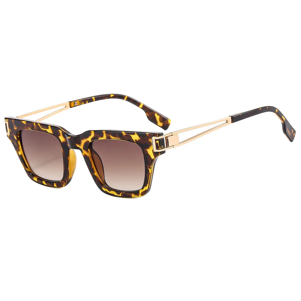 Gafas de sol cuadradas pequeñas Vintage para hombre y mujer, lentes de sol Unisex de diseñador de marca de lujo, lentes populares con UV400