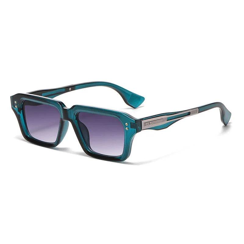 Gafas de sol cuadradas Retro para mujer, gafas de sol con gradiente de diseñador de marca a la moda UV400, gafas de sol Punk con remaches a la moda para hombre