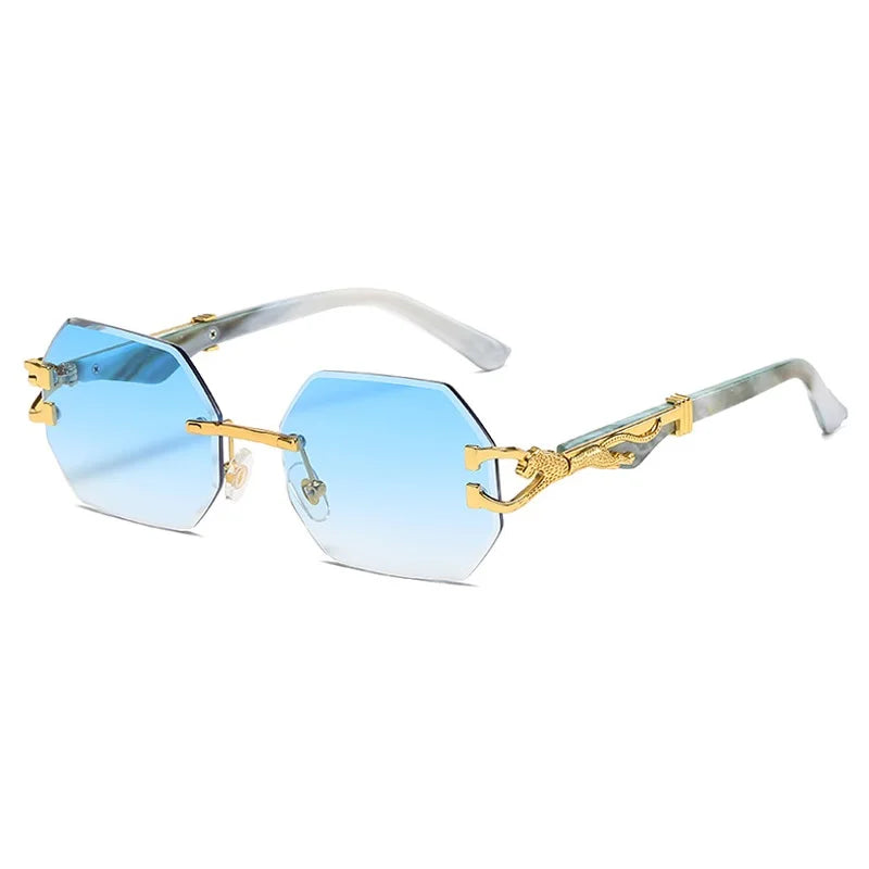 Gafas de sol hexagonales sin montura cuadradas para mujer, Gafas de sol Retro para hombre, Gafas de diseñador de marca, Gafas UV400, Gafas femeninas