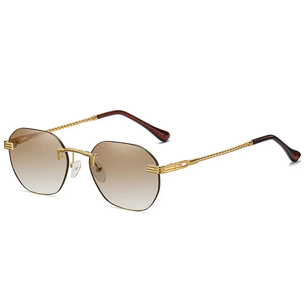 Gafas de sol retro clásicas para hombres y mujeres - Metal dorado negro marrón tonos