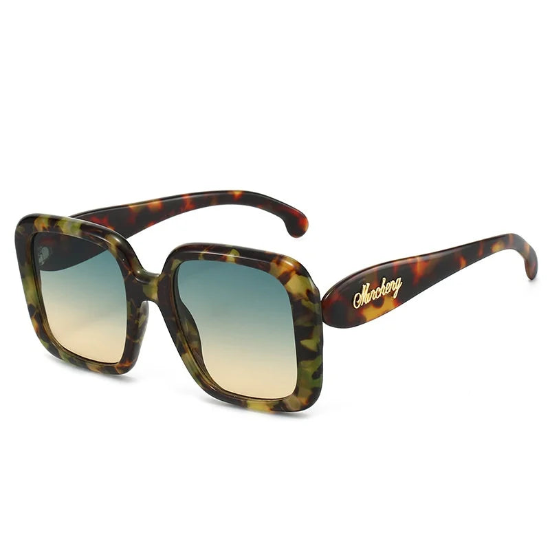 Gafas de sol cuadradas con gradiente de carey Retro para mujer, marca Y2K, diseño de montura con personalidad, gafas de sol a la moda que combinan con todo para hombre UV400
