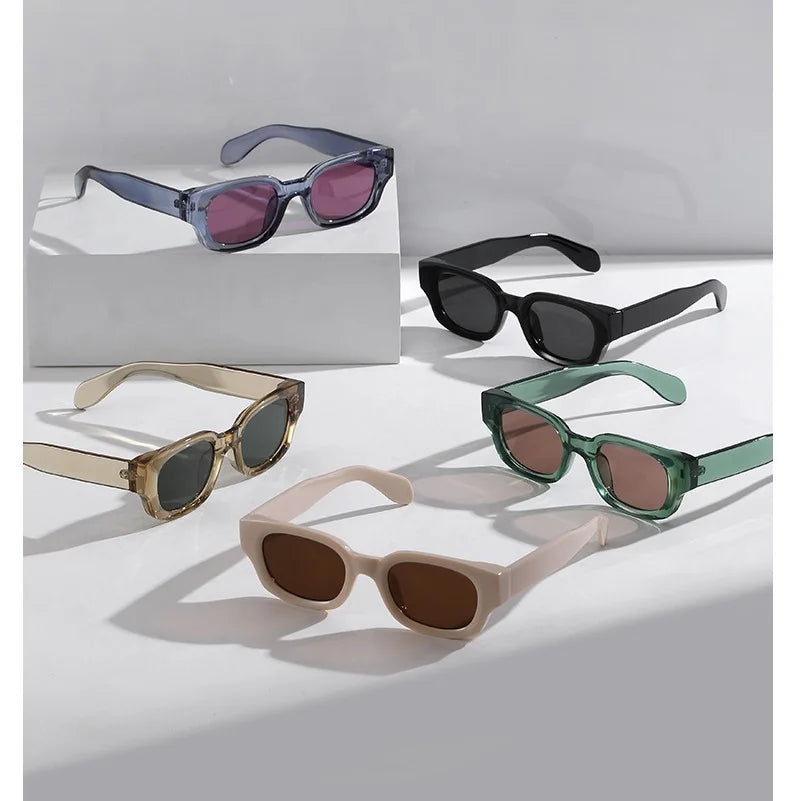Ins Popular moda cuadrado Color caramelo gafas de sol mujeres Retro Punk azul verde tonos UV400 hombres gafas de sol de tendencia