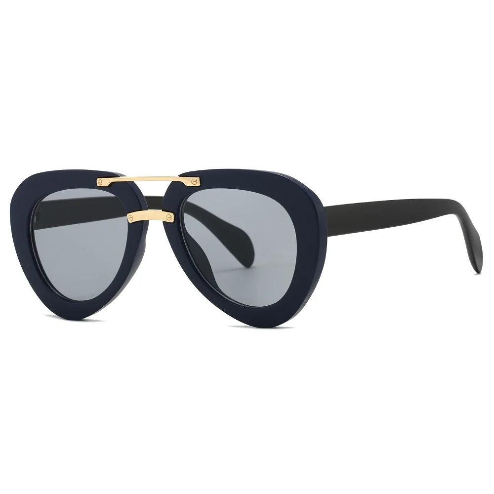 Nueva tendencia gafas de sol mujeres hombres diseño de piloto Retro Casual negro Unisex moda viaje Vintage gafas de sol para mujer UV400