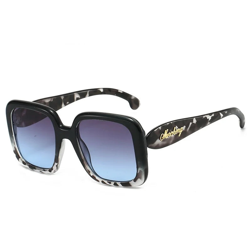 Gafas de sol cuadradas con gradiente de carey Retro para mujer, marca Y2K, diseño de montura con personalidad, gafas de sol a la moda que combinan con todo para hombre UV400