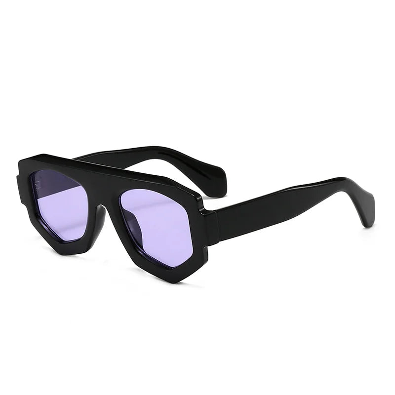 Gafas de sol poligonales de diseñador de marca Vintage para mujer, gafas de sol de lujo a la moda para hombre, gafas de sol Punk ovaladas a la moda UV400 2025