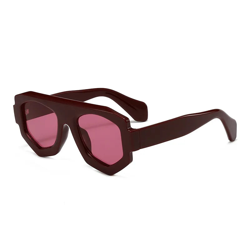 Gafas de sol poligonales de diseñador de marca Vintage para mujer, gafas de sol de lujo a la moda para hombre, gafas de sol Punk ovaladas a la moda UV400 2025
